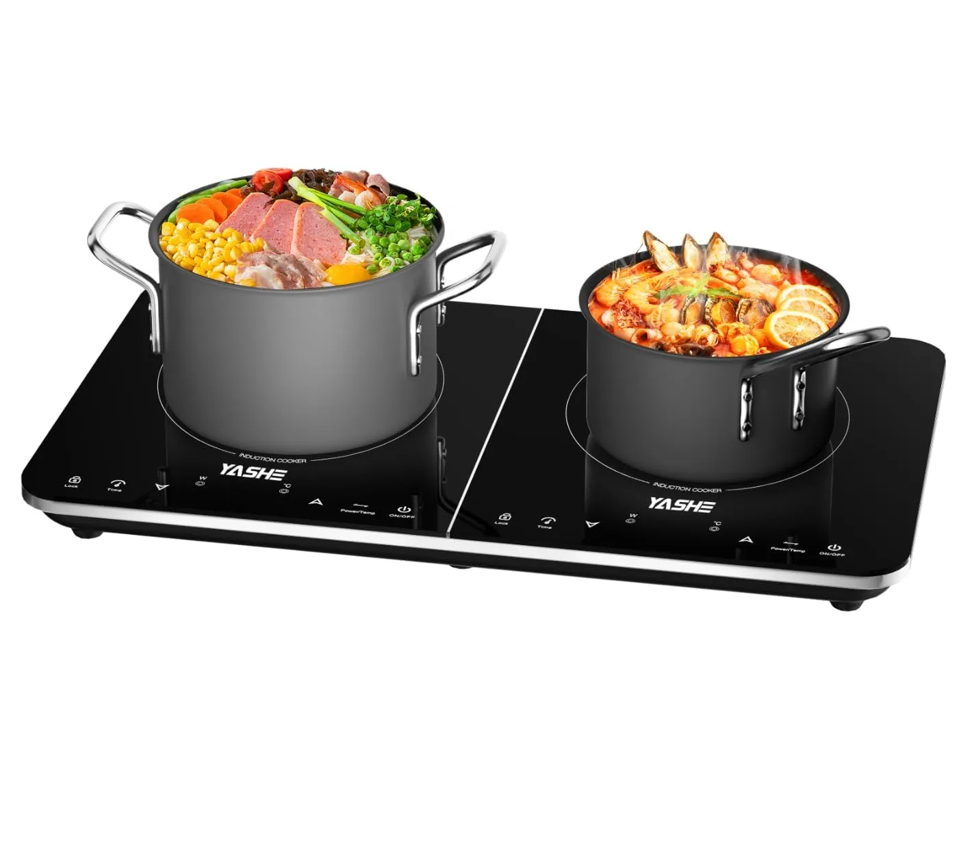 YASHE Piastra Induzione Doppia 3500W 2 Fuochi Touch