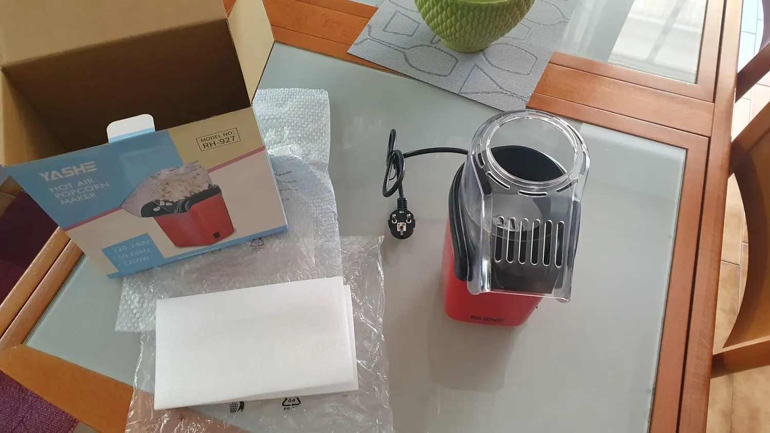 Yashe RH-927 macchina popcorn aria calda 1200W rossa