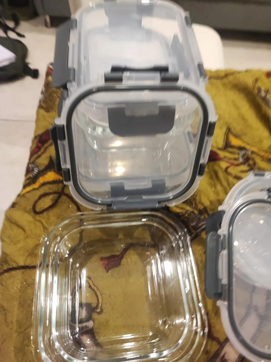 Yashe Set 12 Contenitori Vetro Alimenti Grigio Ermetici