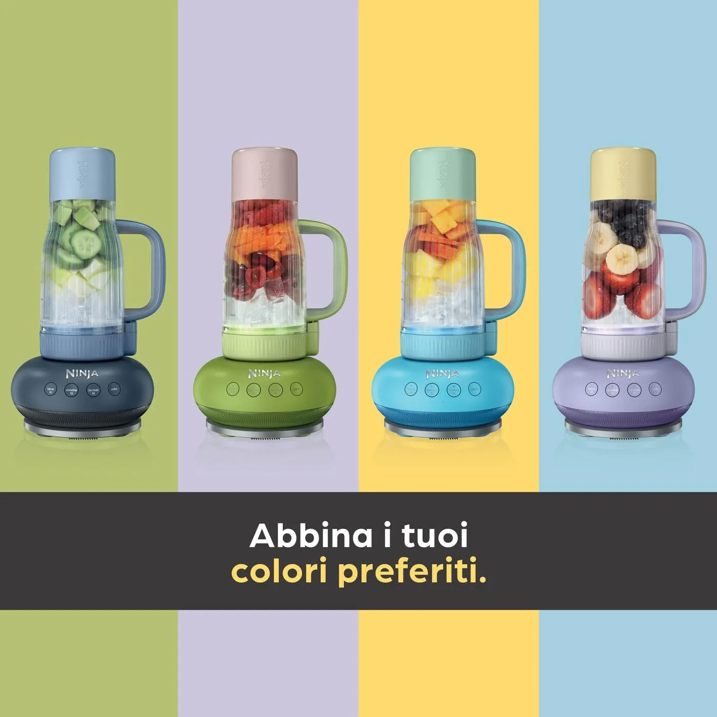 Ninja BlendBoss borraccia 710 ml azzurro con cannuccia