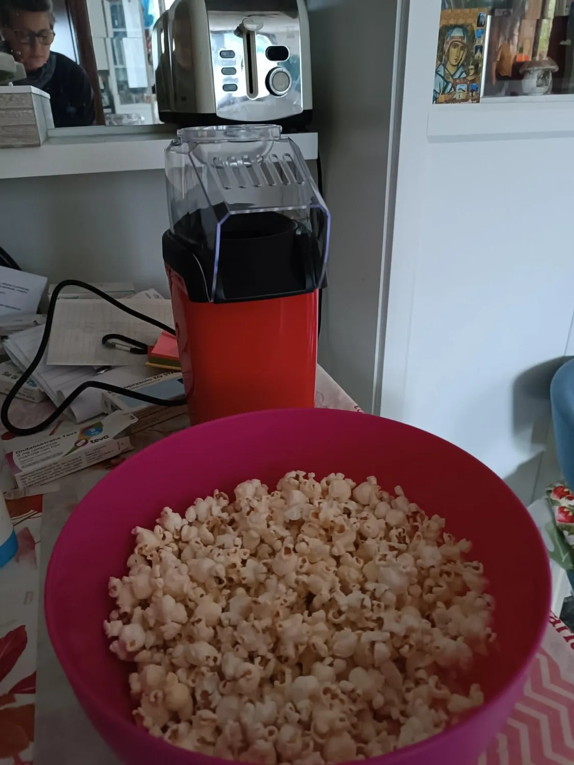 Yashe RH-927 macchina popcorn aria calda 1200W rossa