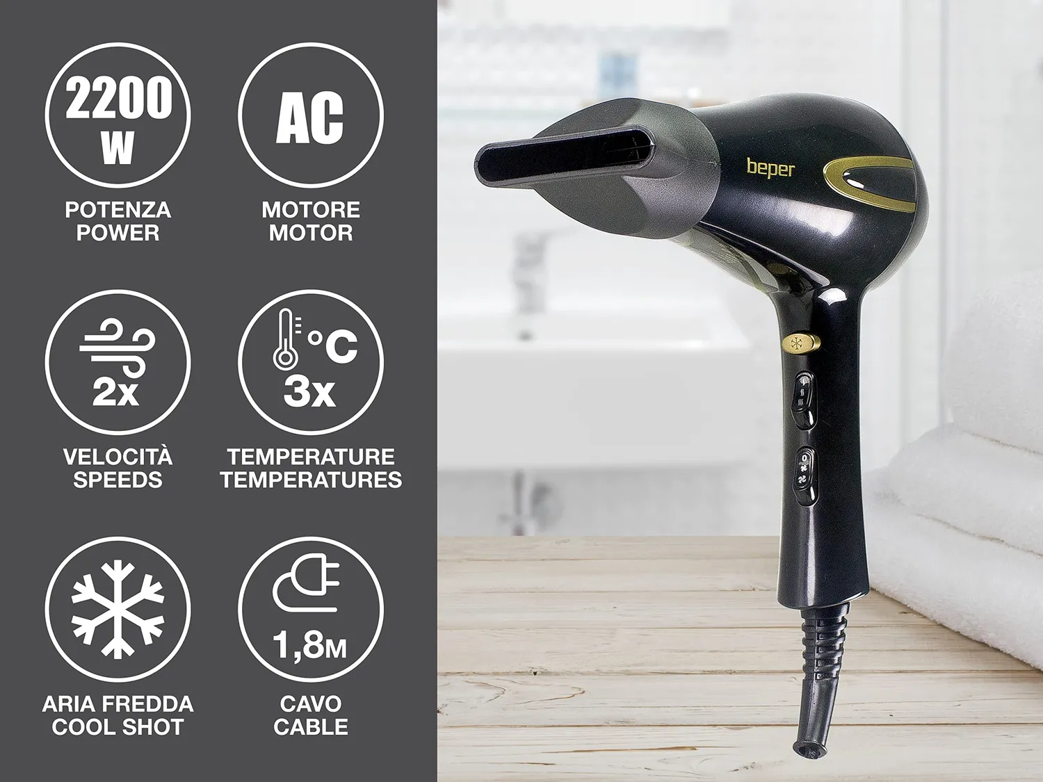 Beper P301ASC001 phon professionale 2200W motore AC