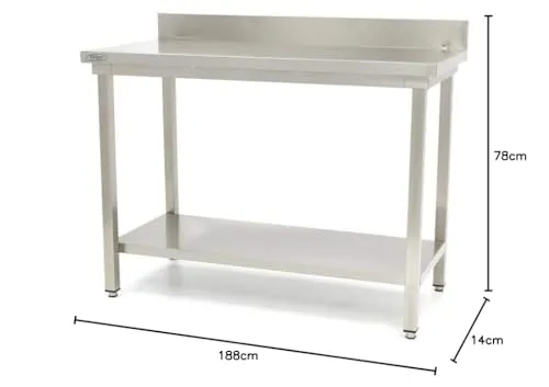 Maxima Deluxe Tavolo Inox 180x70 cm con Schienale