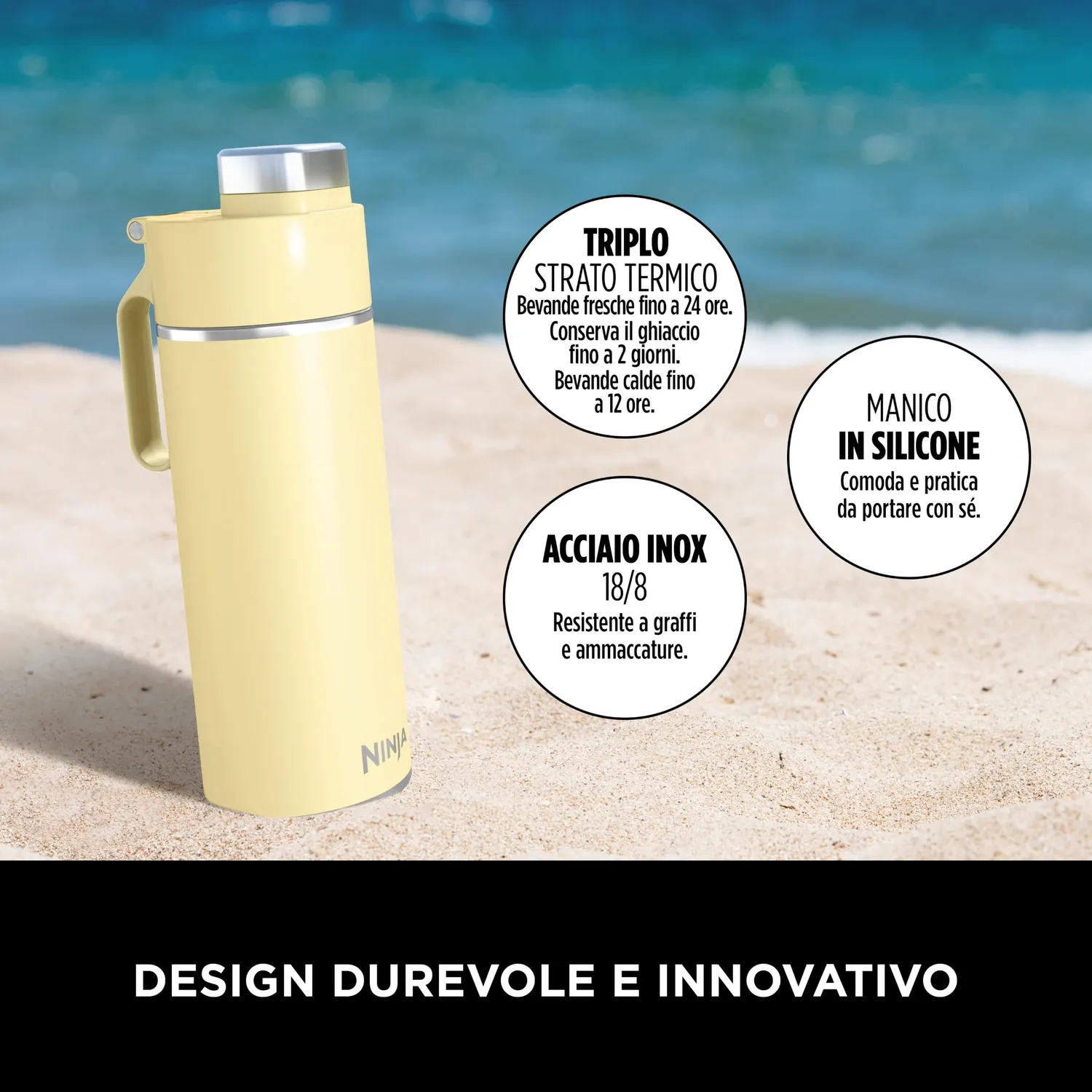 Ninja Thirsti DW2401EUUKYL borraccia termica gassate 700 ml giallo