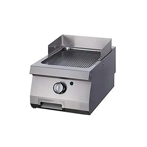 Pizza Maxima Heavy Duty piastra gas rigata 40cm inox