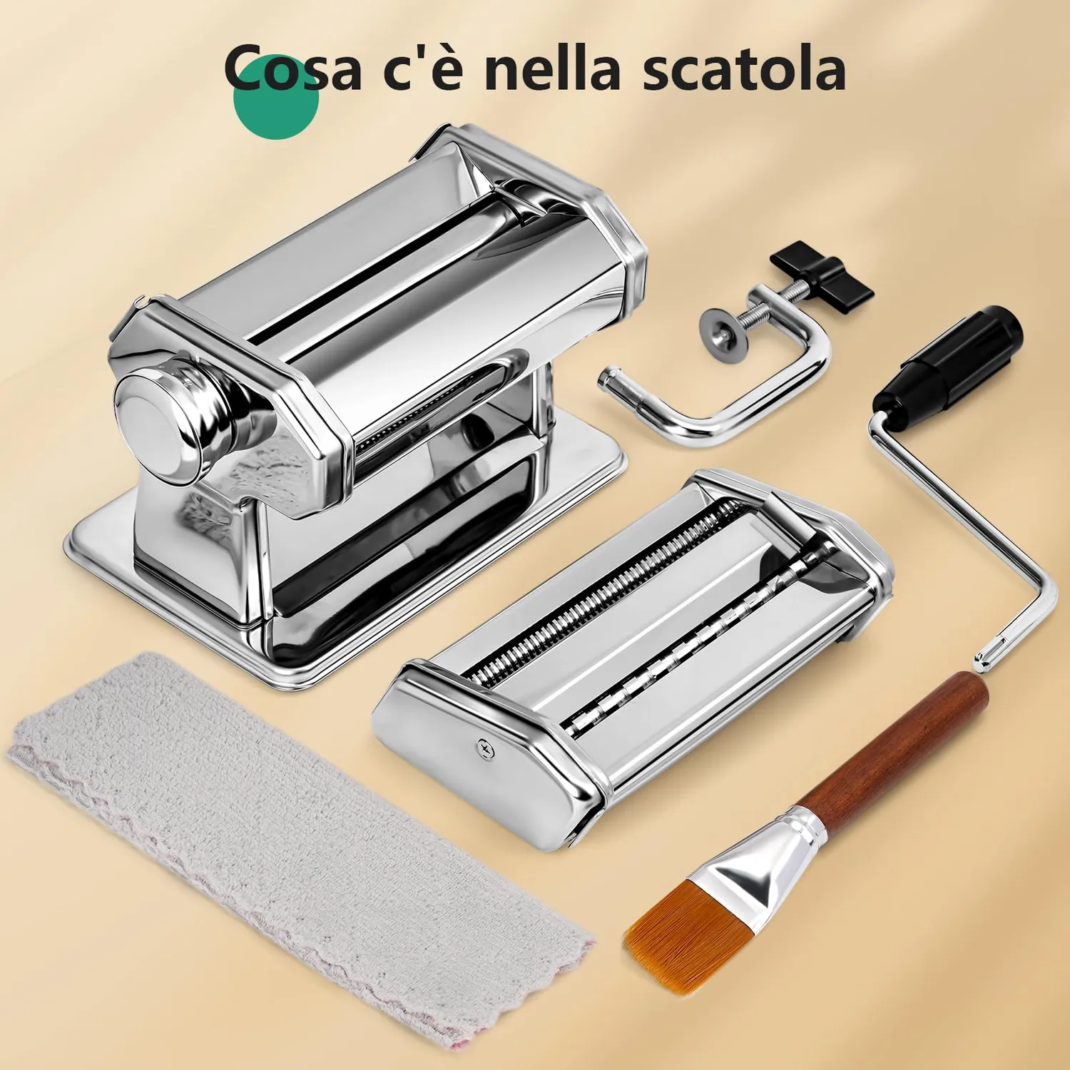 Yashe QF-150 macchina pasta manuale acciaio inox 7 spessori
