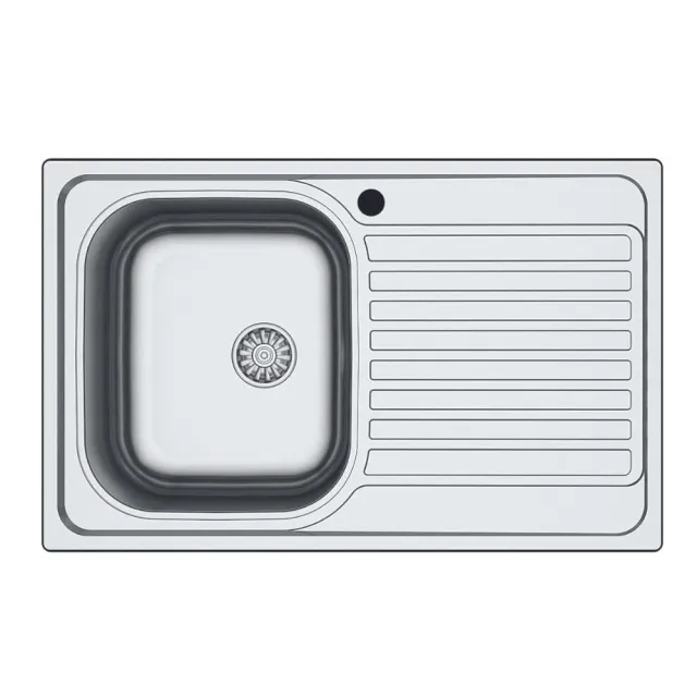 Samet Lavello Cucina Inox 79x50 cm Gocciolatoio Destro