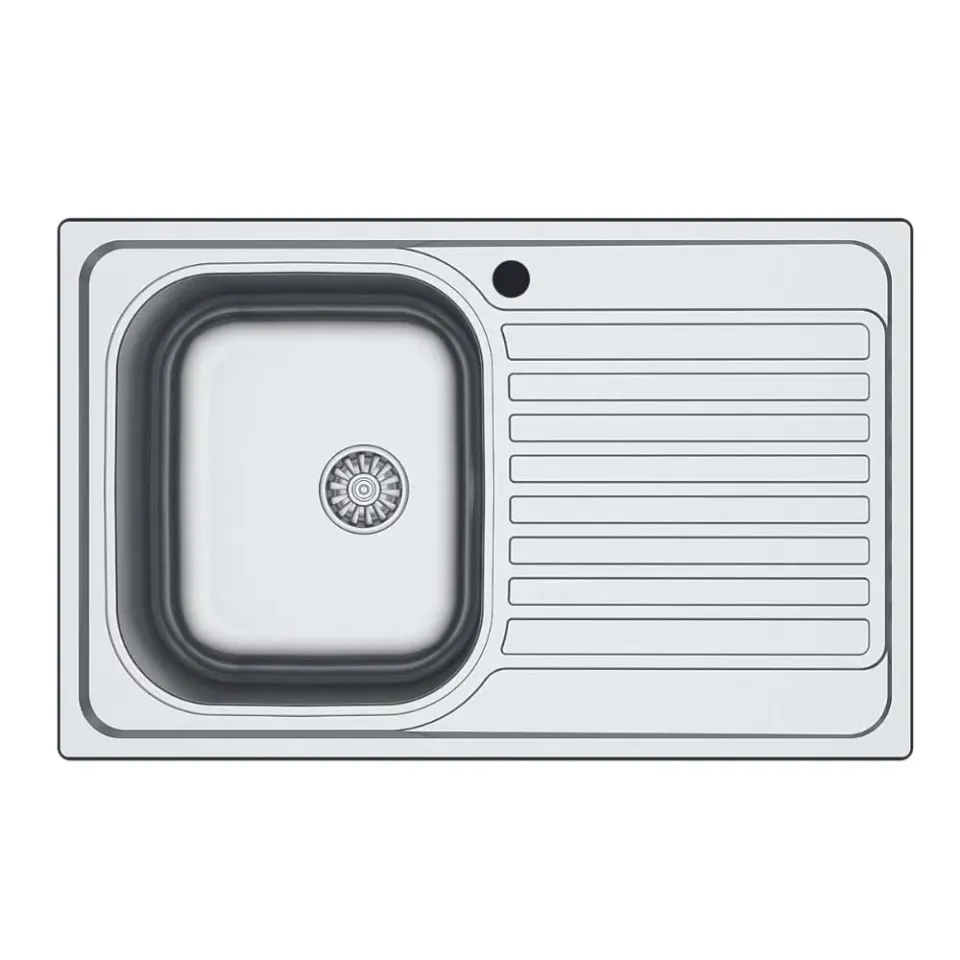 Samet Lavello Cucina Inox 79x50 cm Gocciolatoio Destro