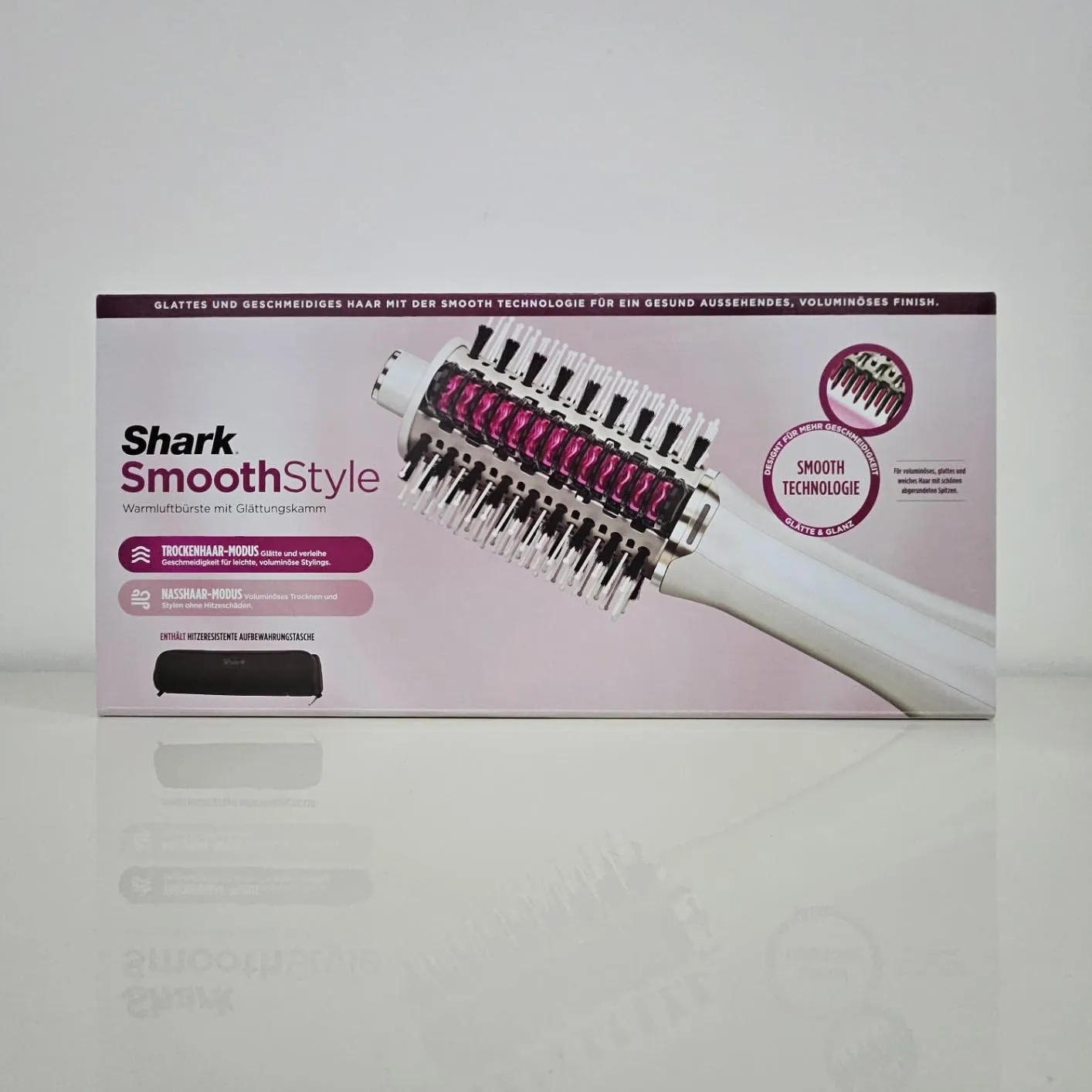 Shark SmoothStyle HT212EU Spazzola ad Aria Calda Bianca