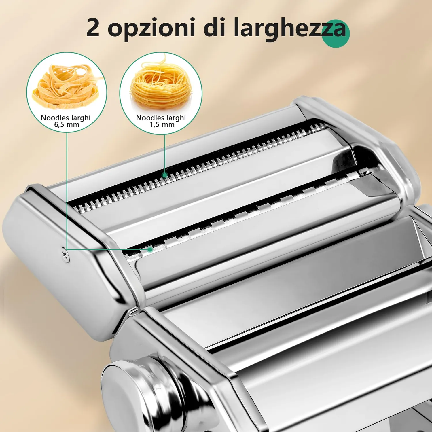 Yashe QF-150 macchina pasta manuale acciaio inox 7 spessori