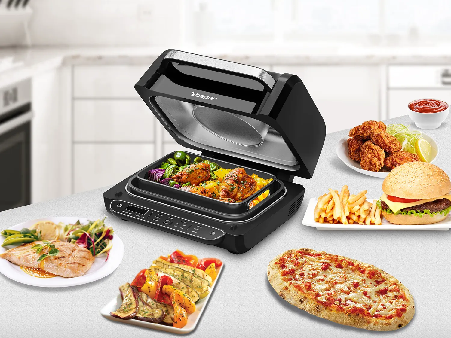 Beper P101FRI080 Cucinotto Friggitrice ad Aria 8 Programmi Multifunzione