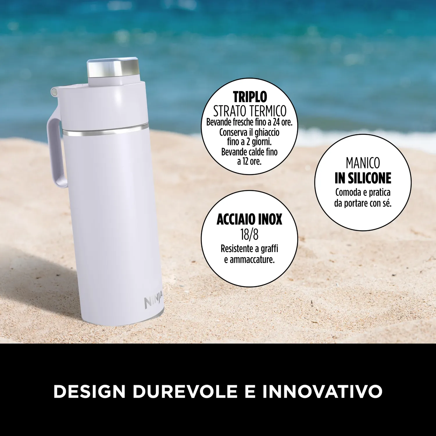 Ninja Thirsti DW2401EUUKDV borraccia termica gassate 700 ml nebbia