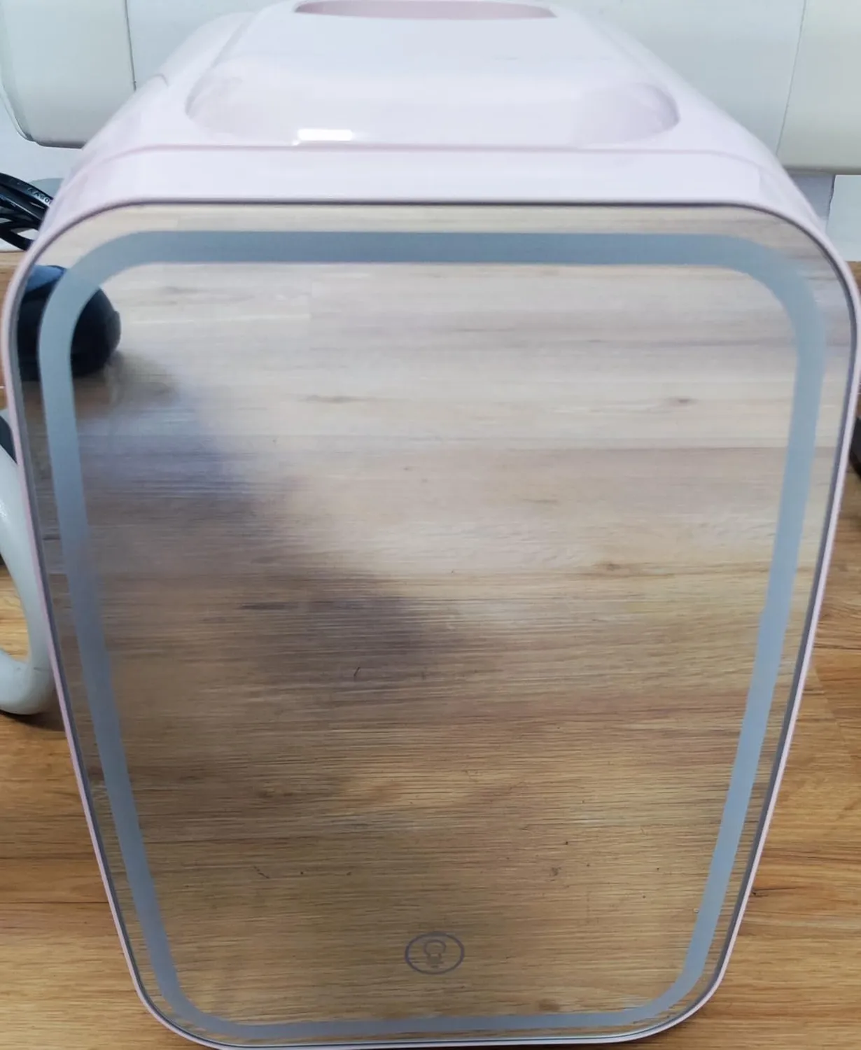 YASHE Mini Frigo 4L Rosa Specchio LED Freddo Caldo