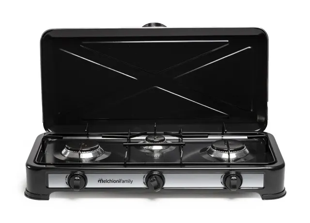 Melchioni Family Minerva 3 fornello gas 3 fuochi nero esterno