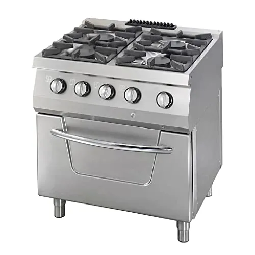 Maxima cucina gas 4 fuochi con forno 37 kW 70 cm doppia