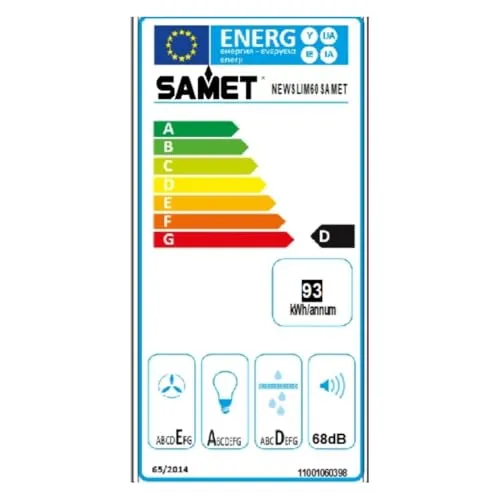 Samet NewSlim60 cappa sottopensile 60 cm nero inox