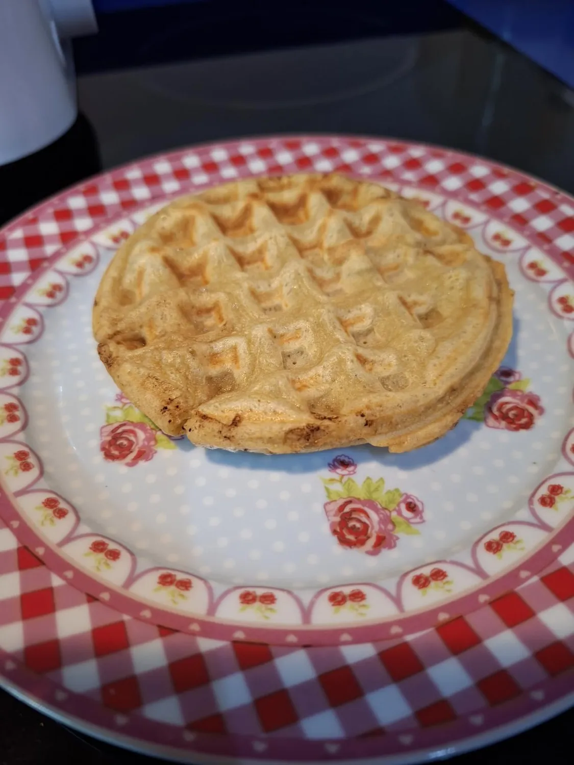 Yashe mini piastra waffle 550W rossa 10cm antiaderente