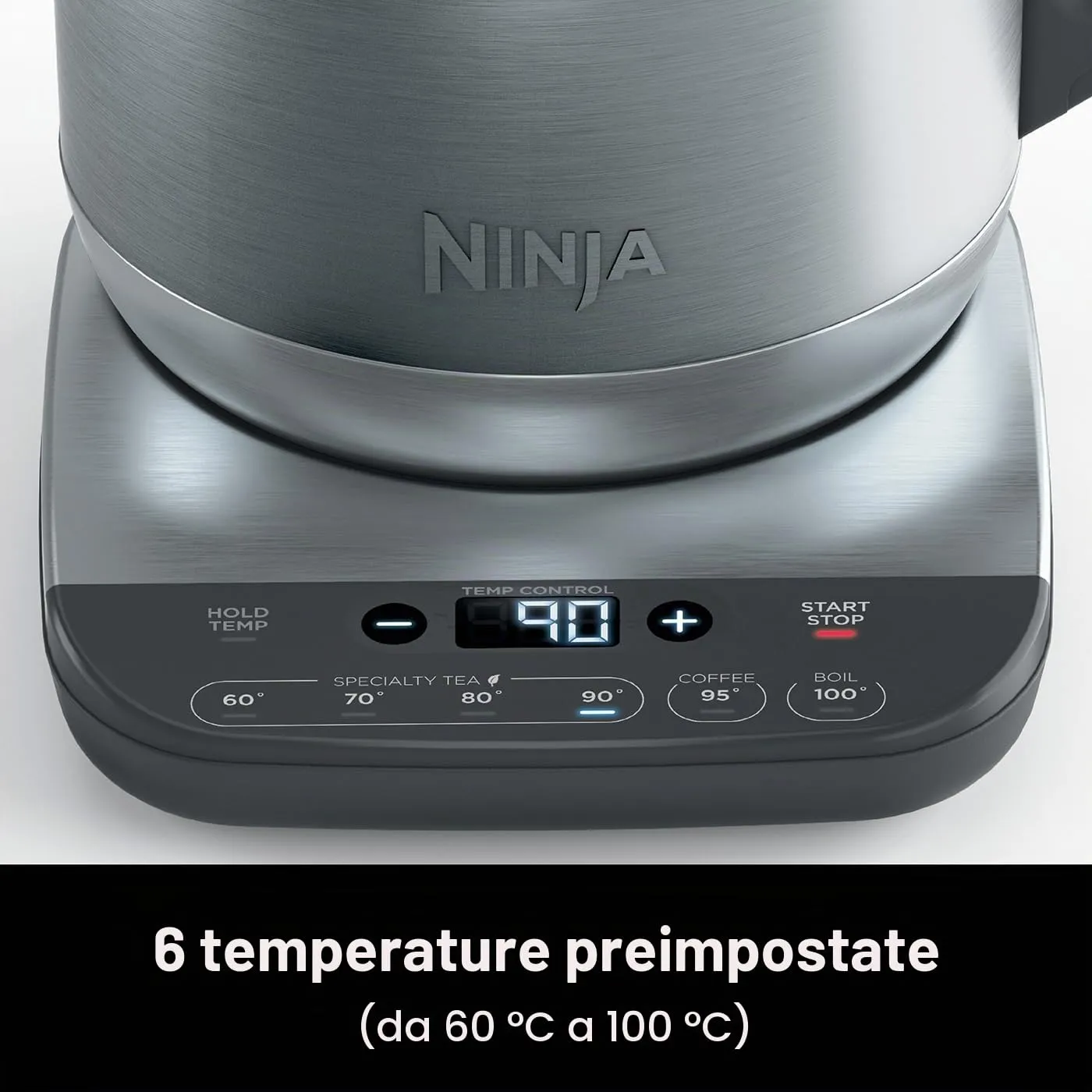 Ninja Bollitore Elettrico 1,7 L Acciaio Temperatura 6 Livelli