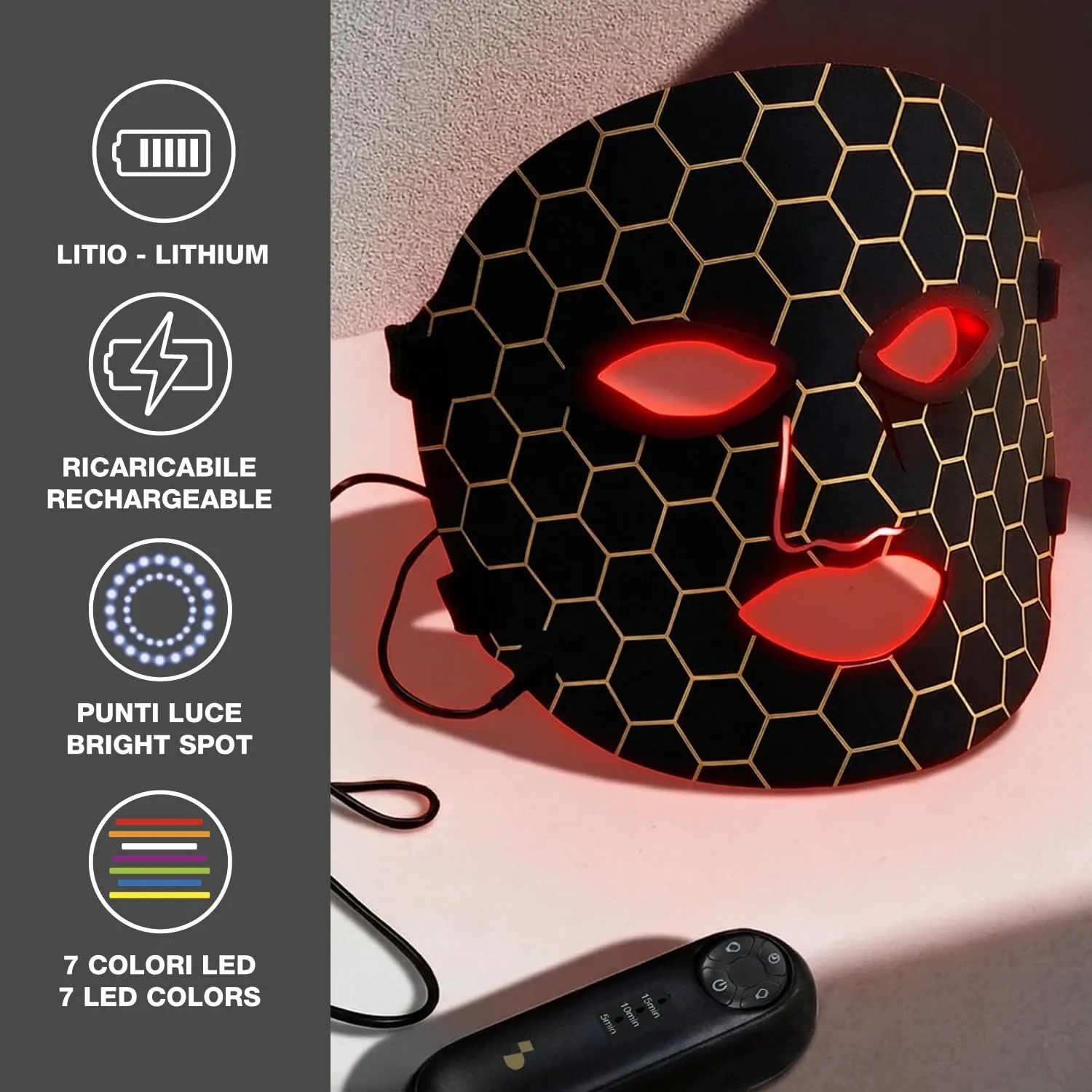 Beper P302VIS100 maschera viso LED 7 colori anti-age