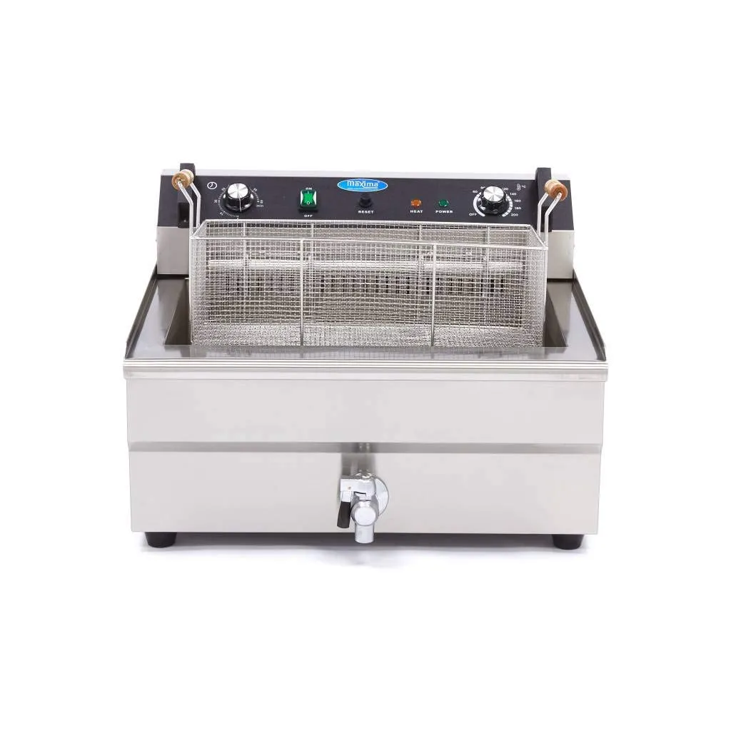 Maxima friggitrice elettrica pesce 30L rubinetto 6kW