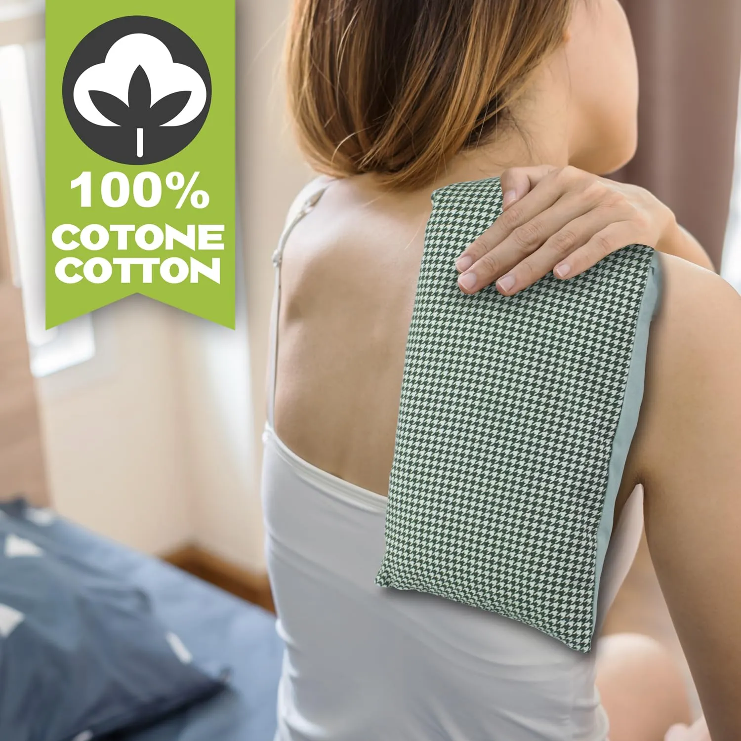 Beper Cuscino Termico Noccioli Ciliegia Lavanda Cotone