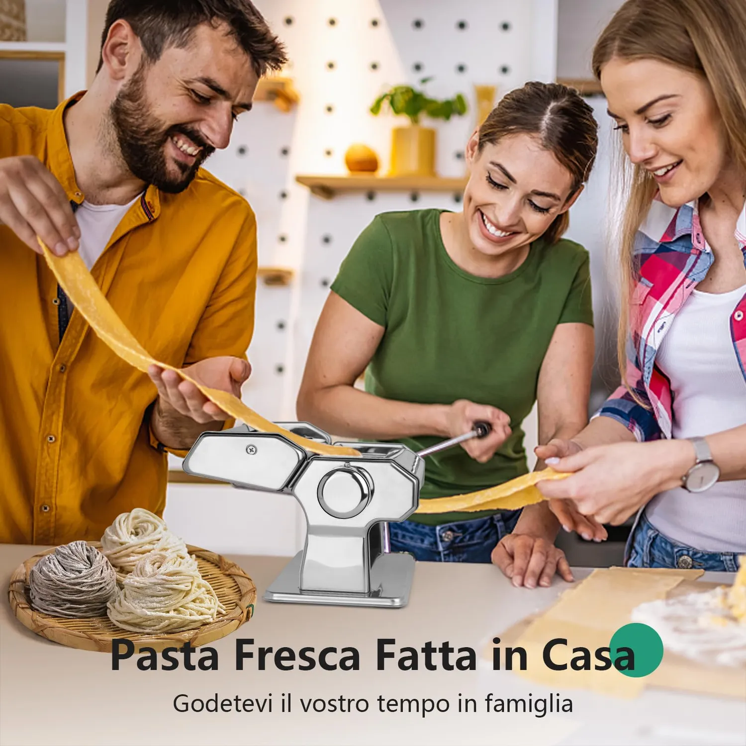 Yashe QF-150 macchina pasta manuale acciaio inox 7 spessori