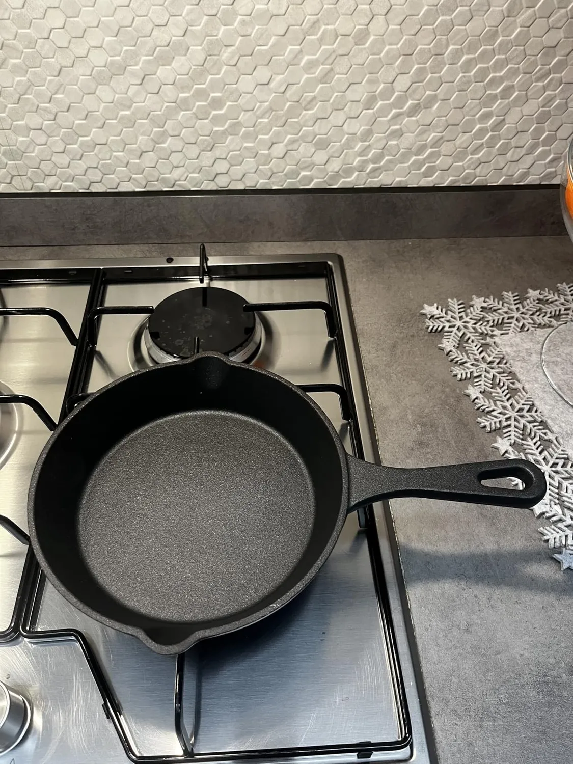 YASHE Padella in Ghisa 20cm con Manico per Forno e Induzione