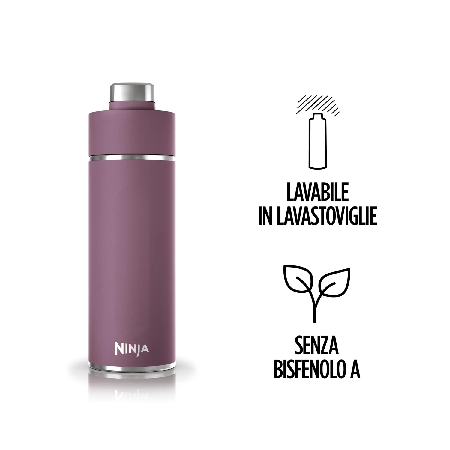 Ninja Thirsti DW2401EUUKMV borraccia termica gassate 700 ml malva