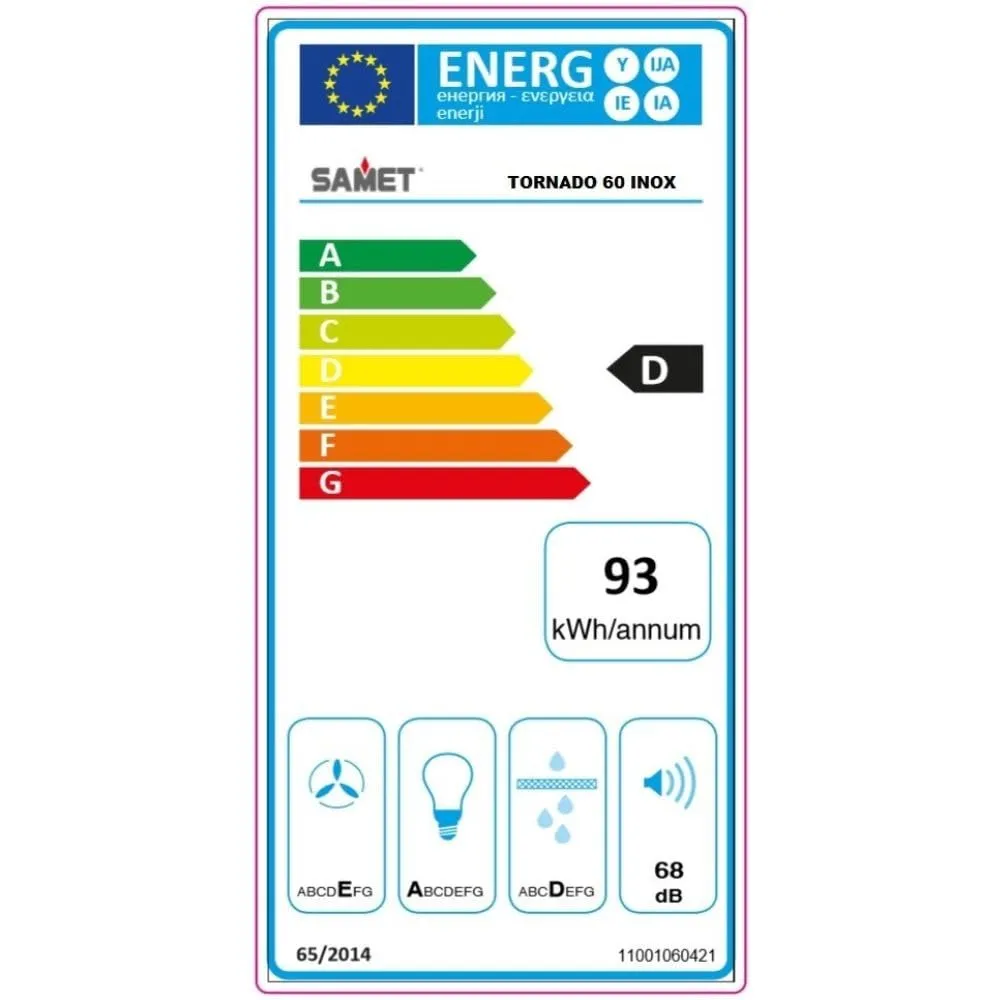 Samet Tornado 60 gruppo cappa sottopensile inox 60cm