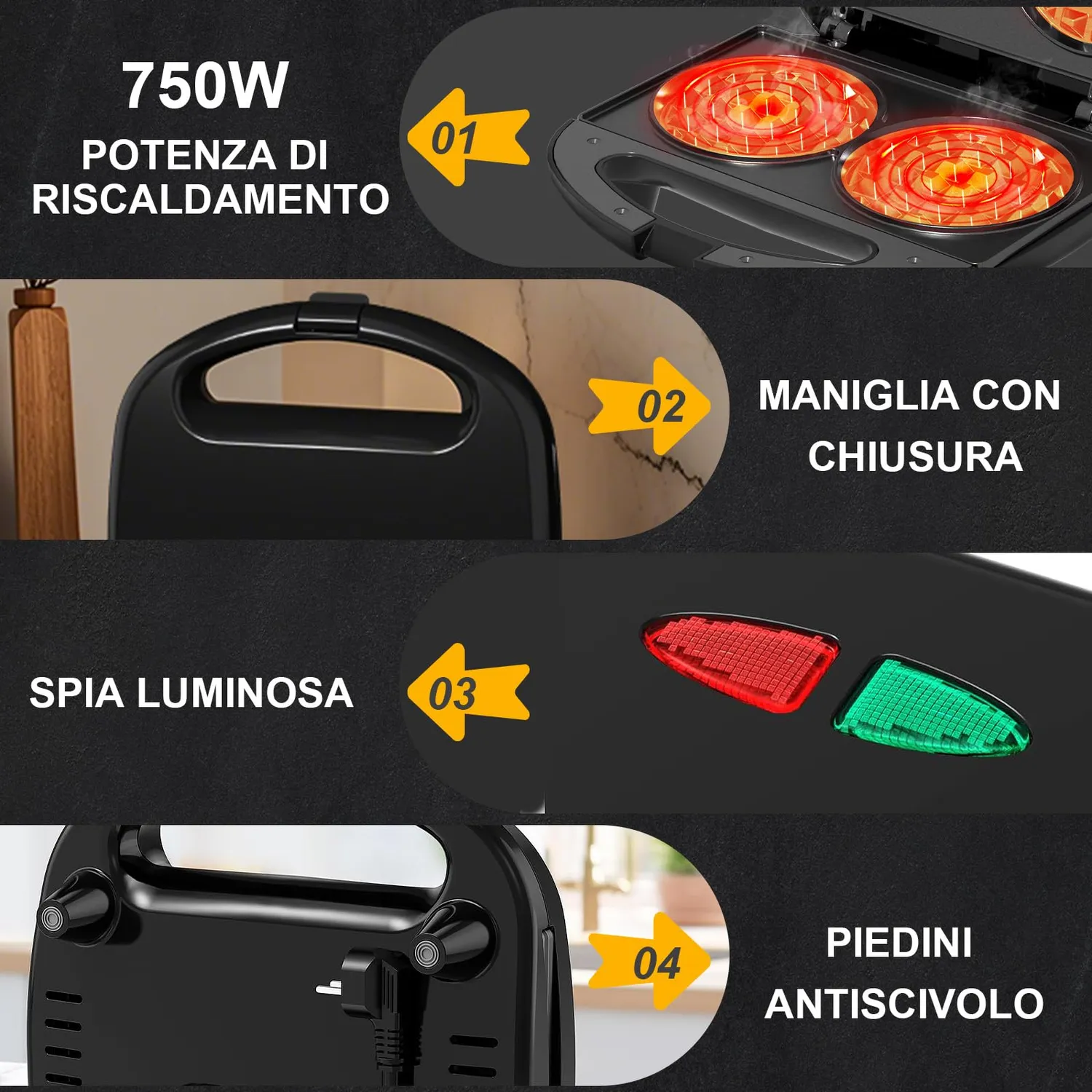 Yashe Mini Waffle Maker doppio piastra waffle antiaderente