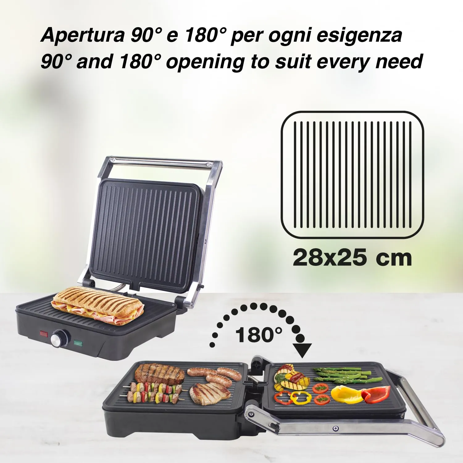 Beper P101TOS503 Grand Grill griglia 3in1 2000W 28x25