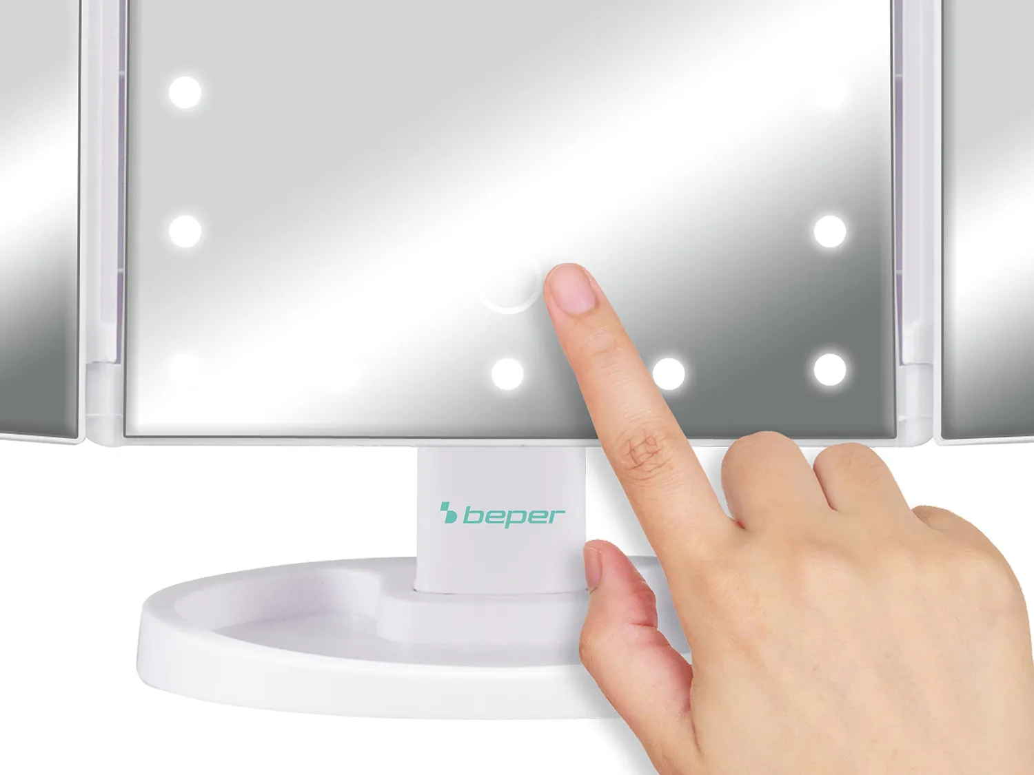 Beper Specchio Trucco Luminoso 22 LED 35x24 cm 1x 2x 5x