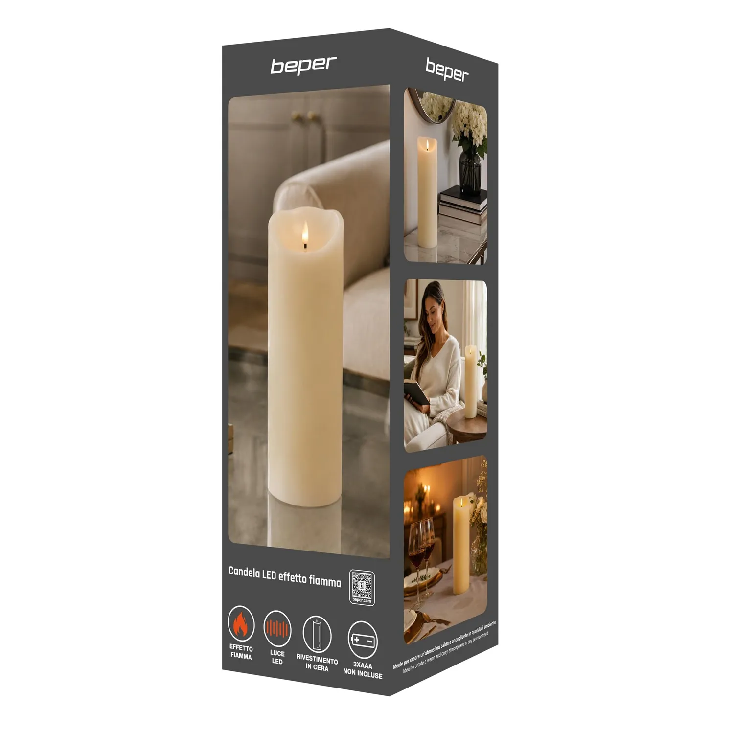Beper Altea P207ILI601 candela LED vera cera AAA