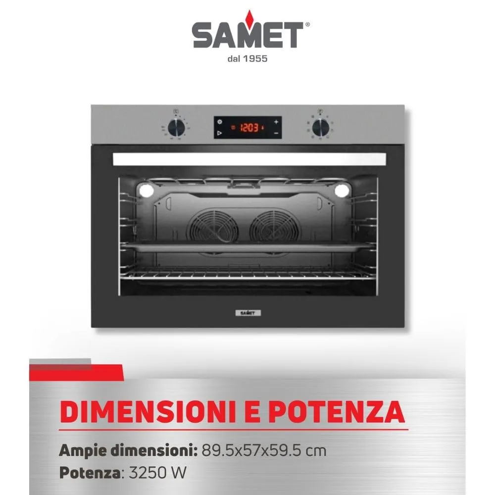 Samet Apollo forno da incasso 90 cm 100 litri inox