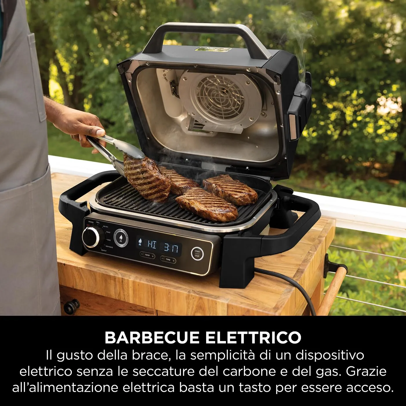 Ninja Woodfire barbecue elettrico 7in1 grigio
