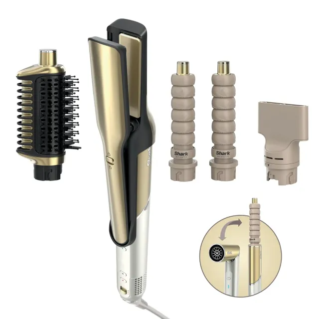 Shark Glam FlexStyle HD6041SEU Styler Oro 4 in 1 Ceramica