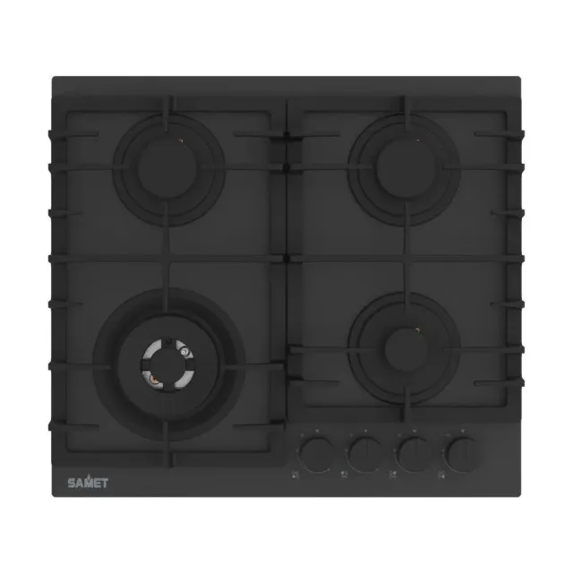 Samet Zacinto60 piano cottura gas 4 fuochi 60 cm vetro nero