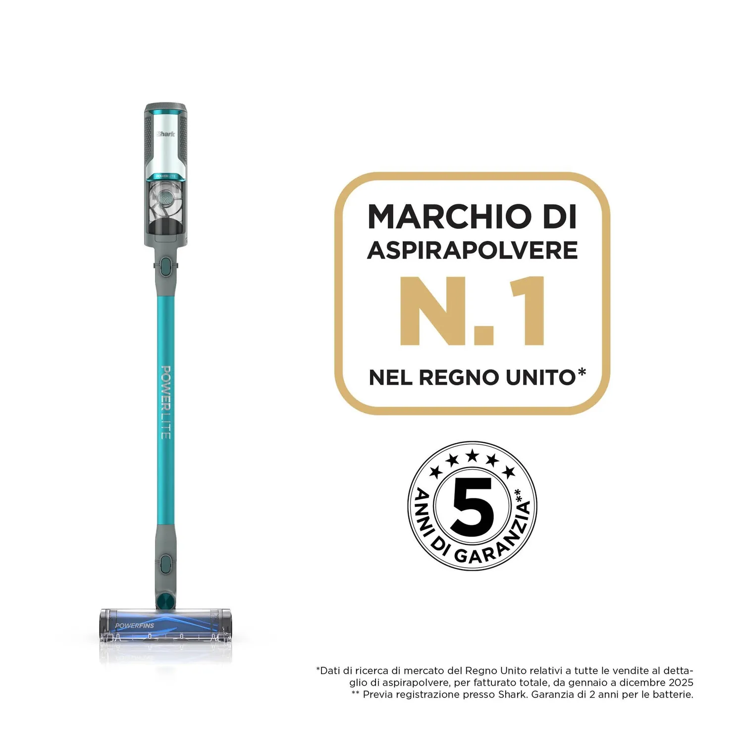 Shark PowerLite BU1623EU aspirapolvere senza fili turchese