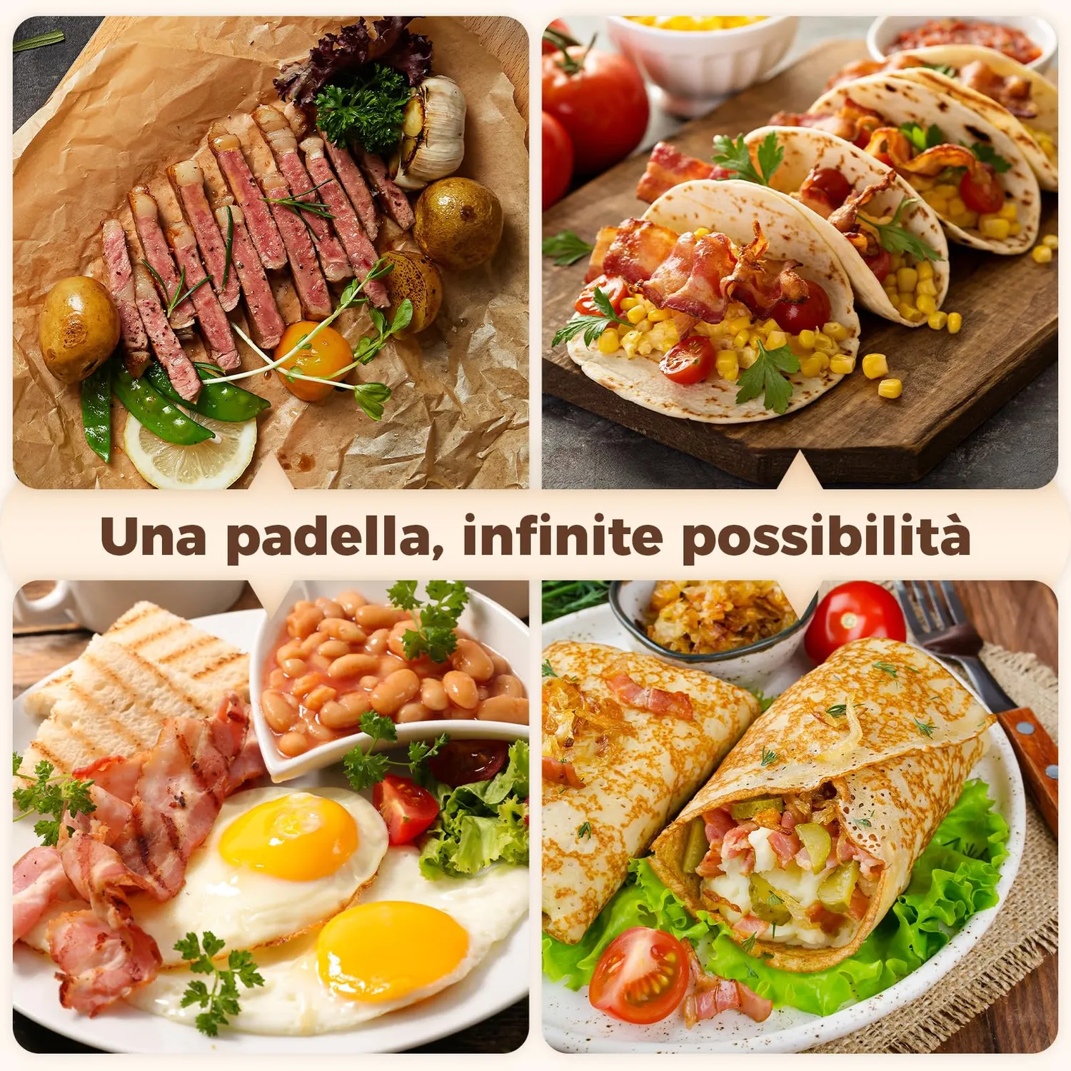 YASHE Padella Crepes 26 cm Nera Senza PTFE Induzione