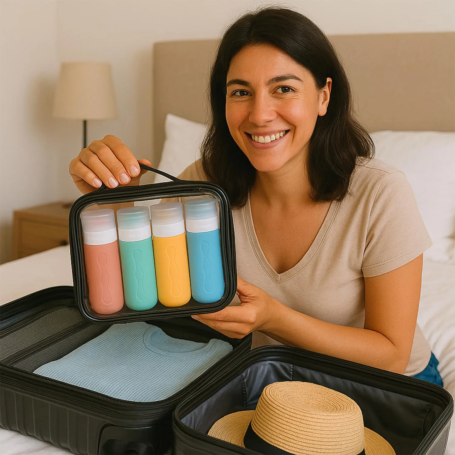 Beper C302AAC010 set 4 flaconi viaggio silicone 90 ml