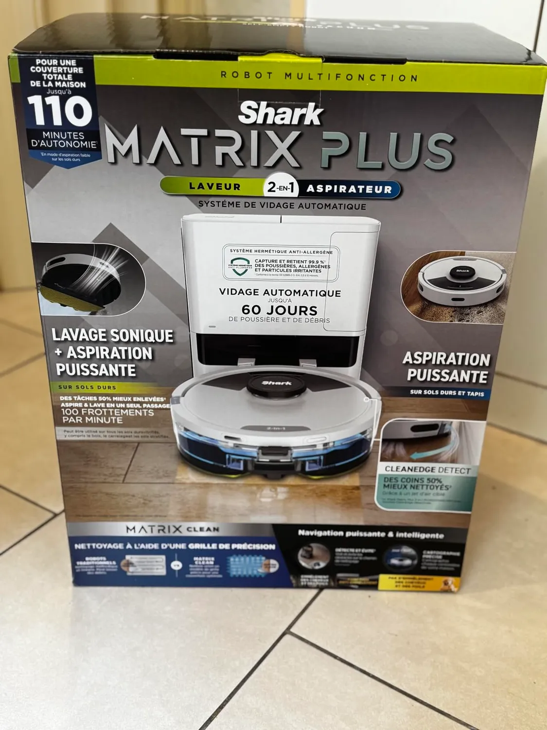 Shark Matrix Plus 2-in-1 Robot Aspirapolvere Bianco 60 Giorni
