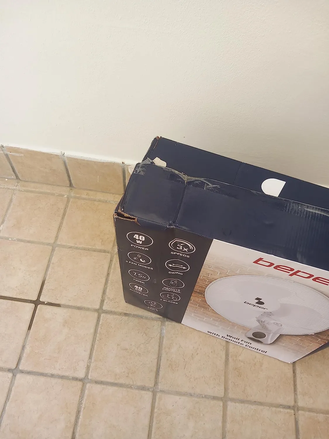 Beper P206VEN600 Ventilatore da Parete con Telecomando 40cm