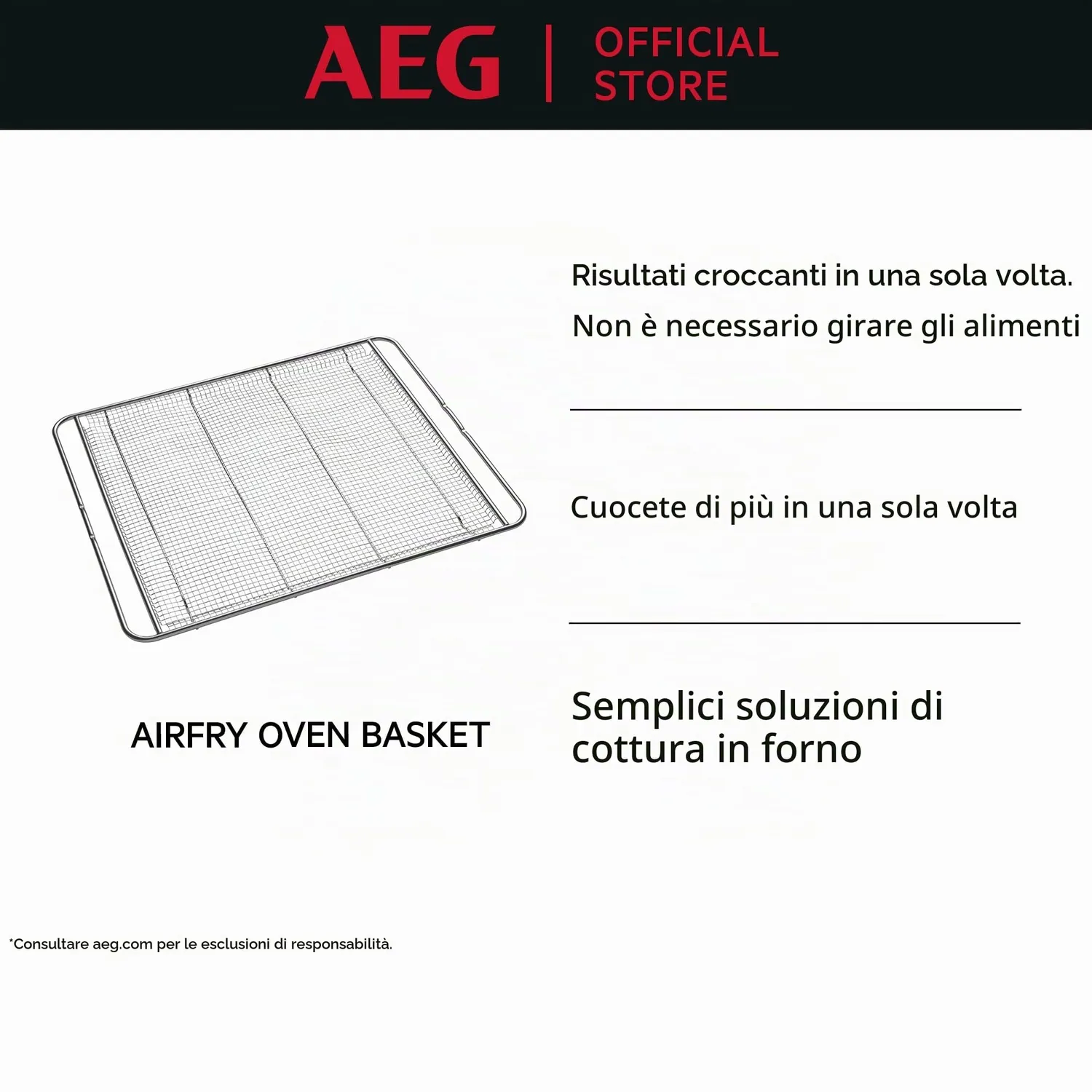 AEG A9OOAFWM Teglia AirFry Forata per Forno XXL