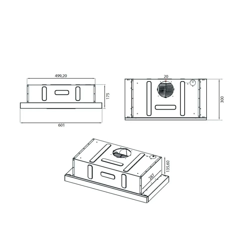 Samet NewSlim60 cappa sottopensile 60 cm nero inox