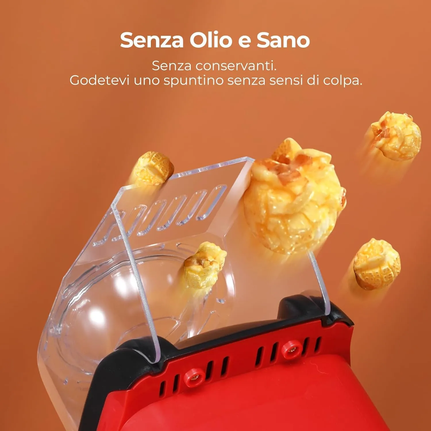 Yashe RH-927 macchina popcorn aria calda 1200W rossa