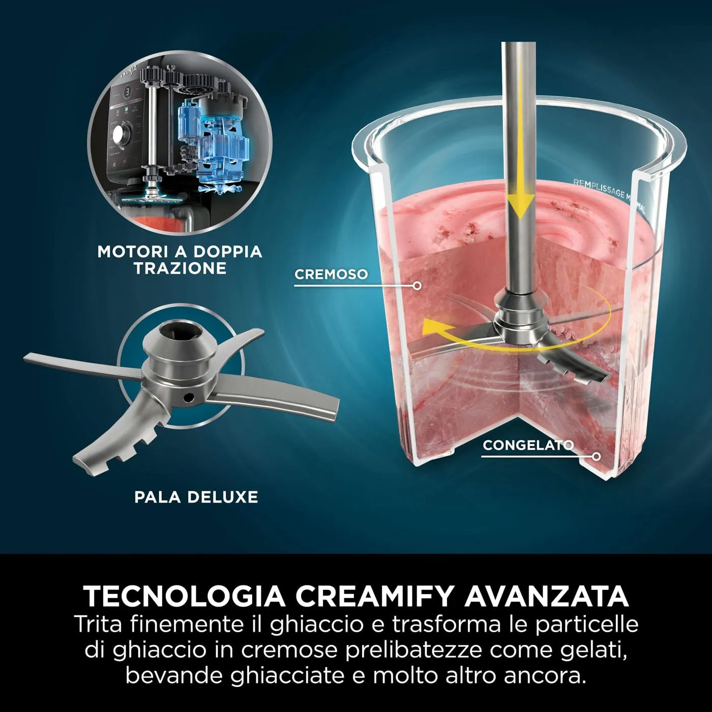 Ninja CREAMi Deluxe gelatiera 2x710 ml 10 programmi