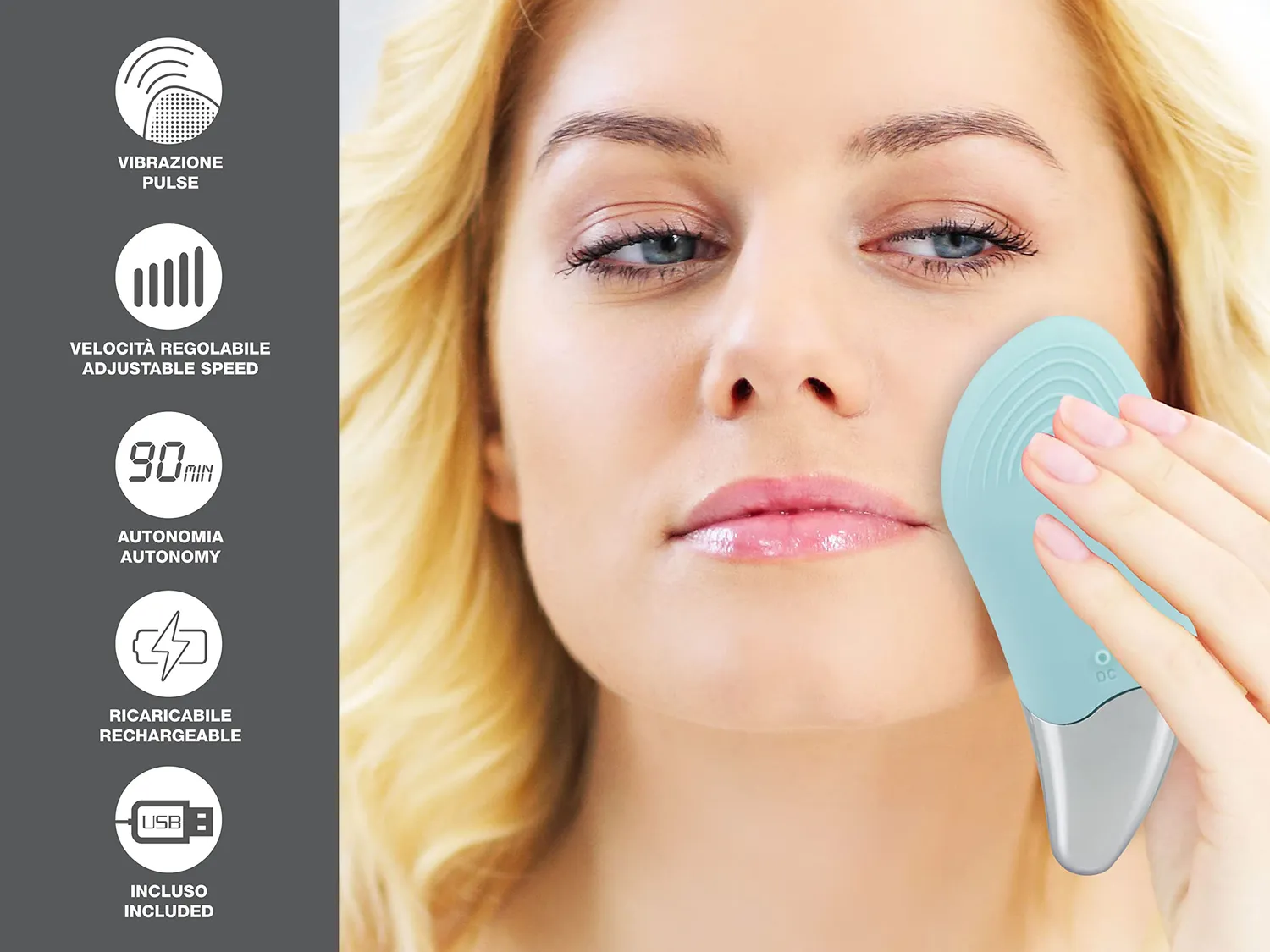 Beper P302VIS002 Spazzola Viso Sonica Silicone Ricaricabile
