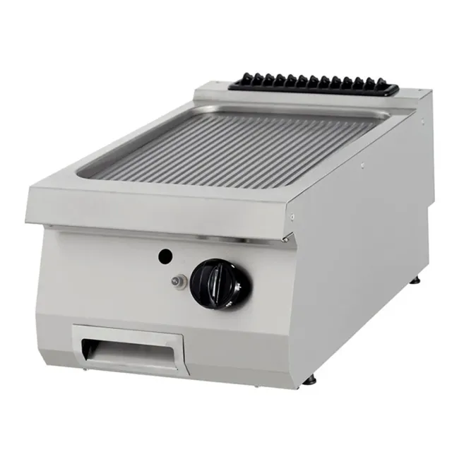 Pizza Maxima Gastro Premium piastra gas 90 cm cromata rigata