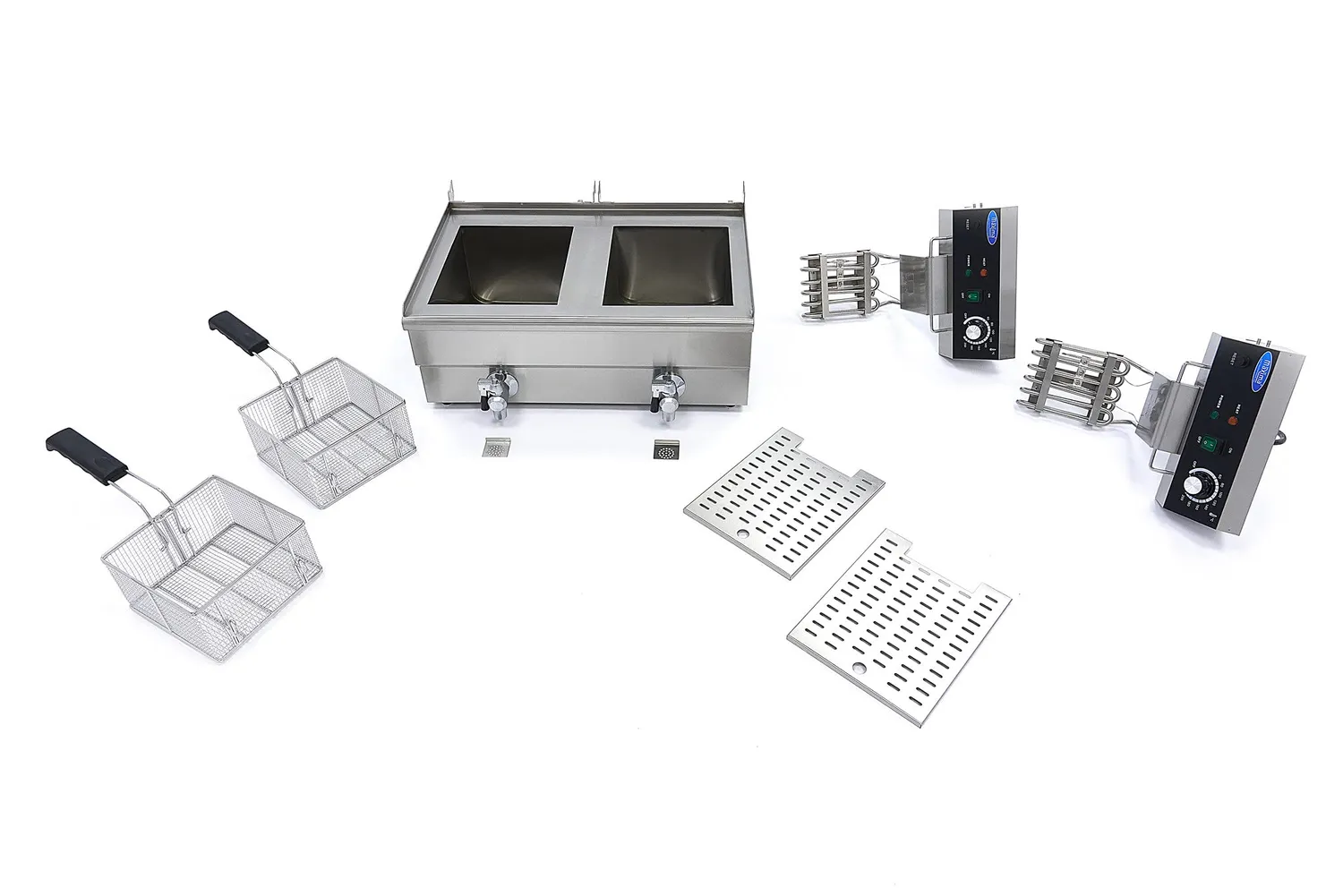 Maxima Friggitrice Elettrica 2x13L 2 Cestelli con Rubinetto