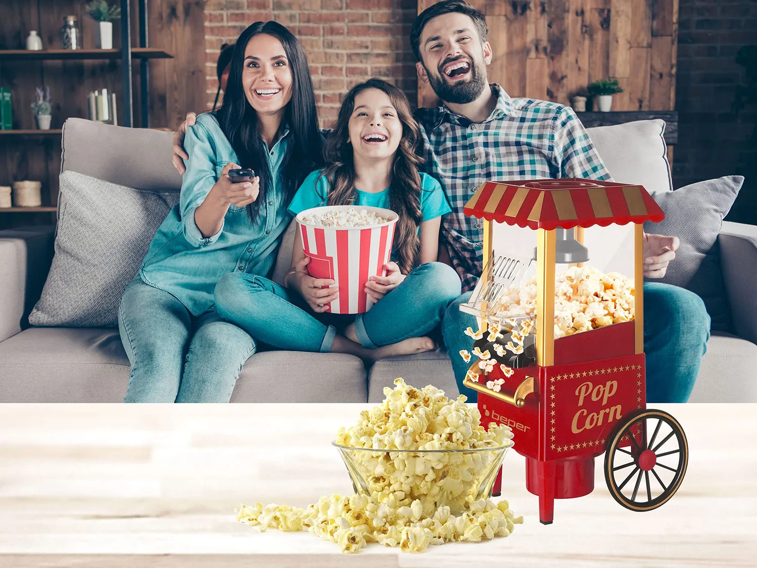 Beper Circus macchina per popcorn rossa ad aria